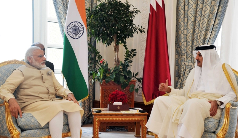 PM Narendra Modi with Amir of Qatar Sheikh Tamim Bin Hamad Al Thani